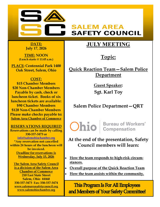 SASC July 2026 Flyer